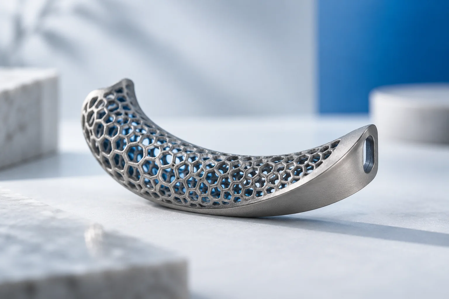 A conceptual titanium implant with an open lattice structure